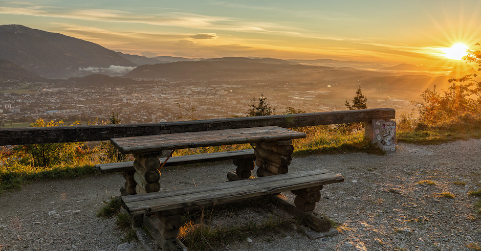 Ausblick bei Sonnenuntergang
