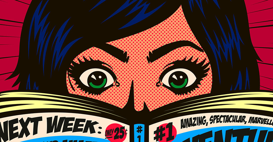 Pop-Art-Bild, das eine lesende Magazinleserin zeigt | Credit: iStock.com/drante