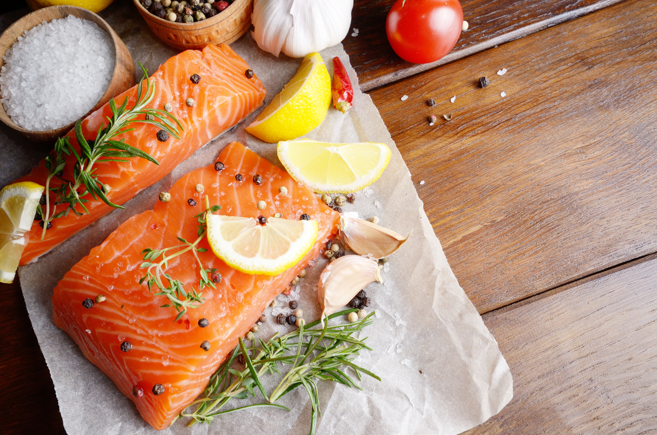 Lachs und Grüntee