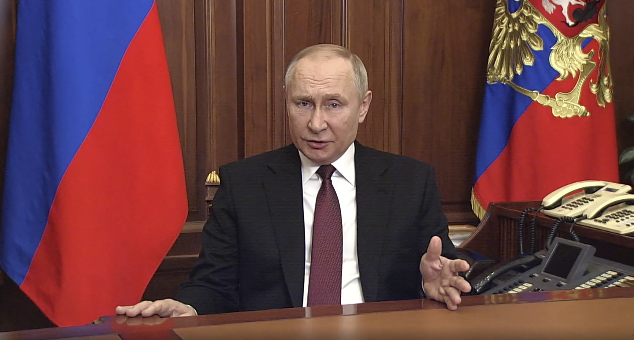 Putin im TV | Credit: HANDOUT / AFP / picturedesk.com