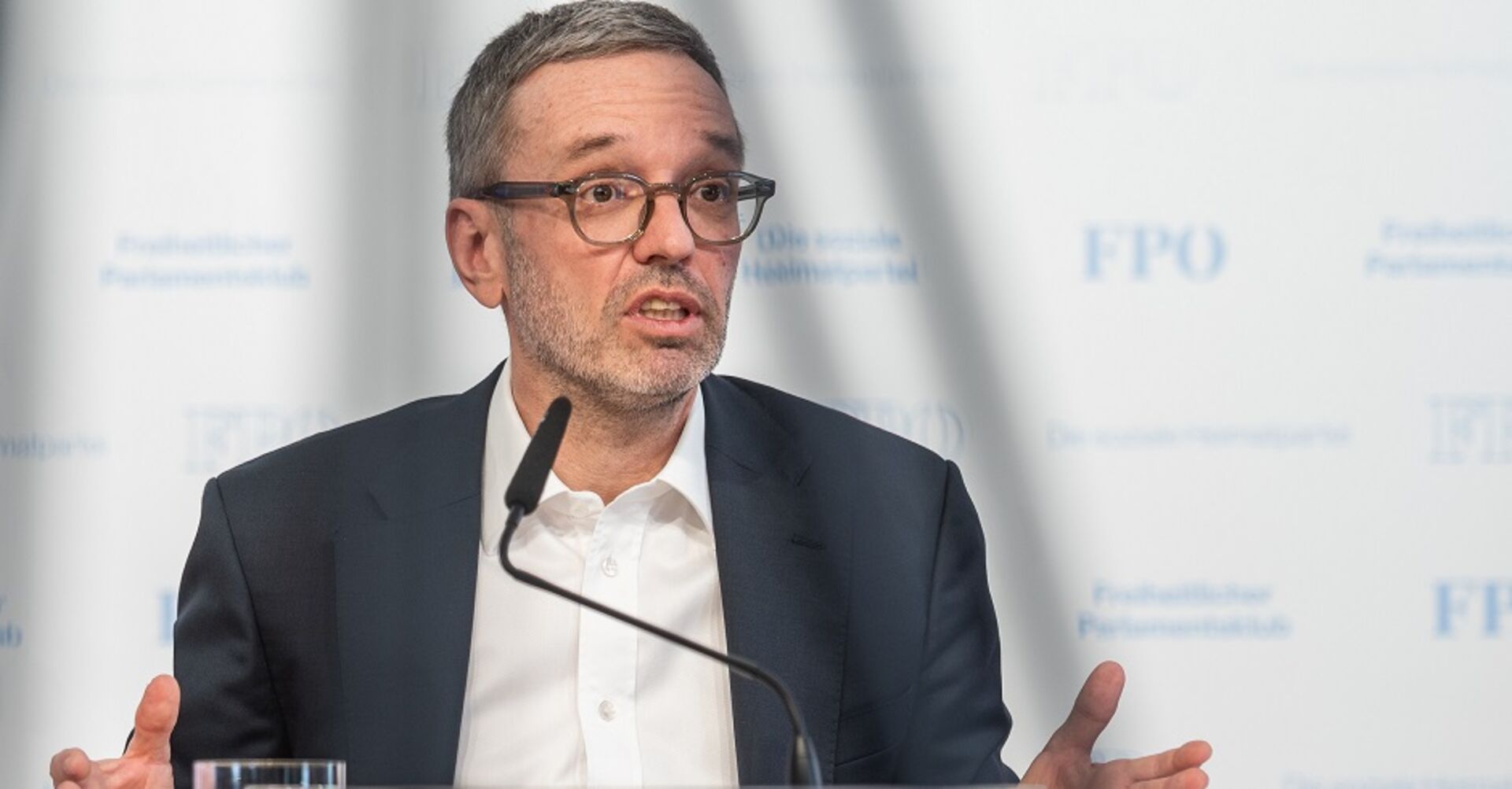 FPÖ-Chef Herbert Kickl bei einer Pressekonferenz
