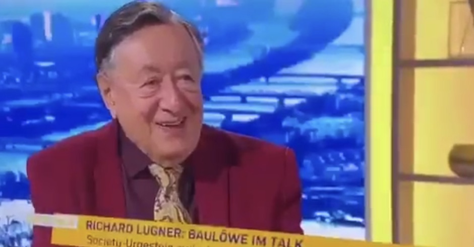 Richard Lugner zu Gast bei Cafe Puls. Ein Screenshot der Sendung