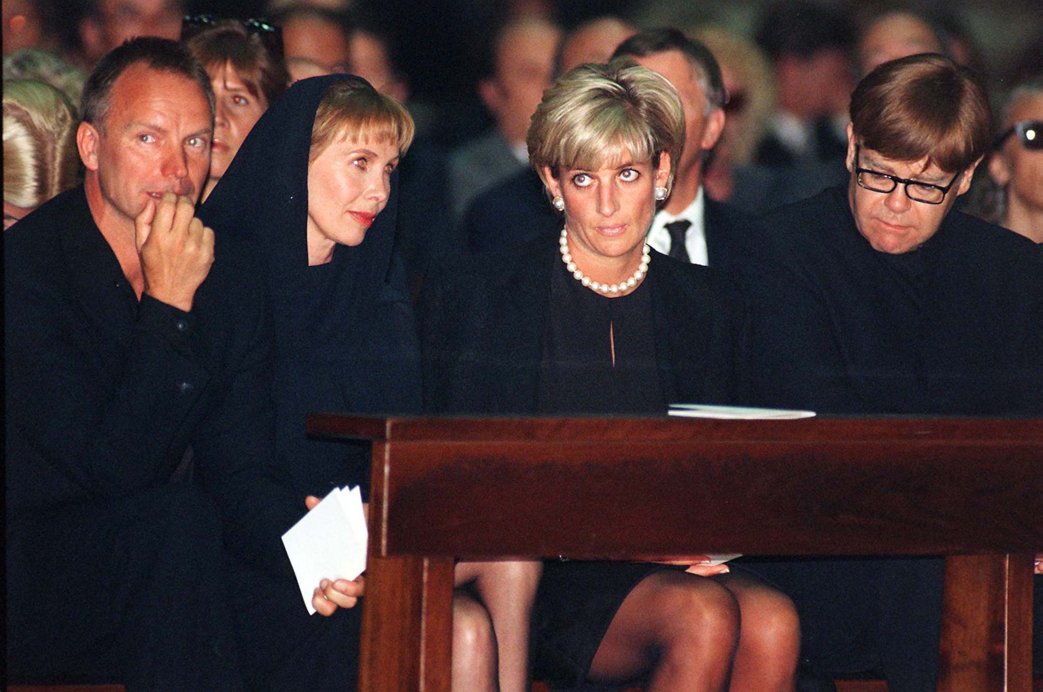 Sting, Lady Di und Elton John bei der Trauerfeier