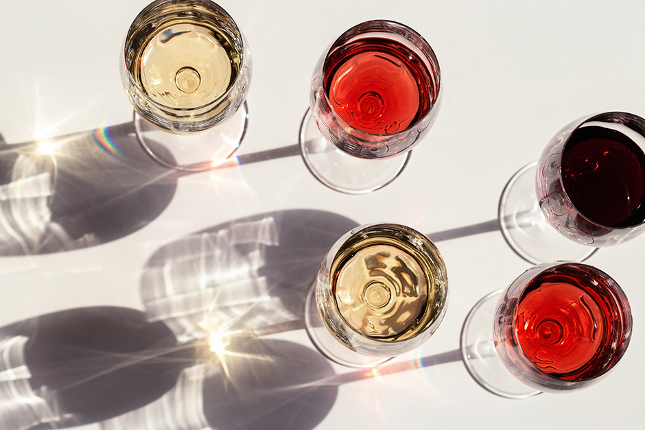 Auswahl an Weiß- und Rotweinen im Glas | Credit: iStock.com/yrabota