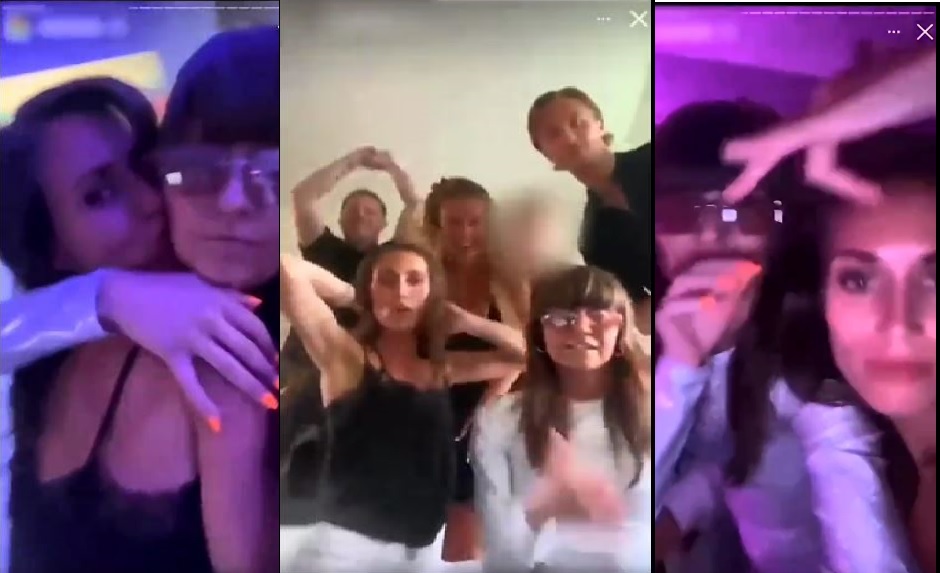 Eine Collage mit Ausschnitten aus den Videos. Die Premierministerin tanzt und posiert mit anderen Menschen