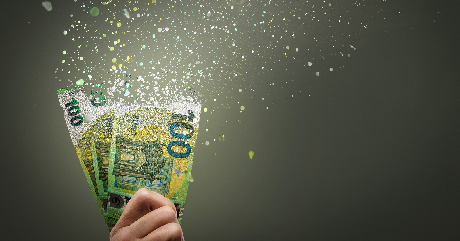 100-Euro-Scheine lösen sich in Luft auf