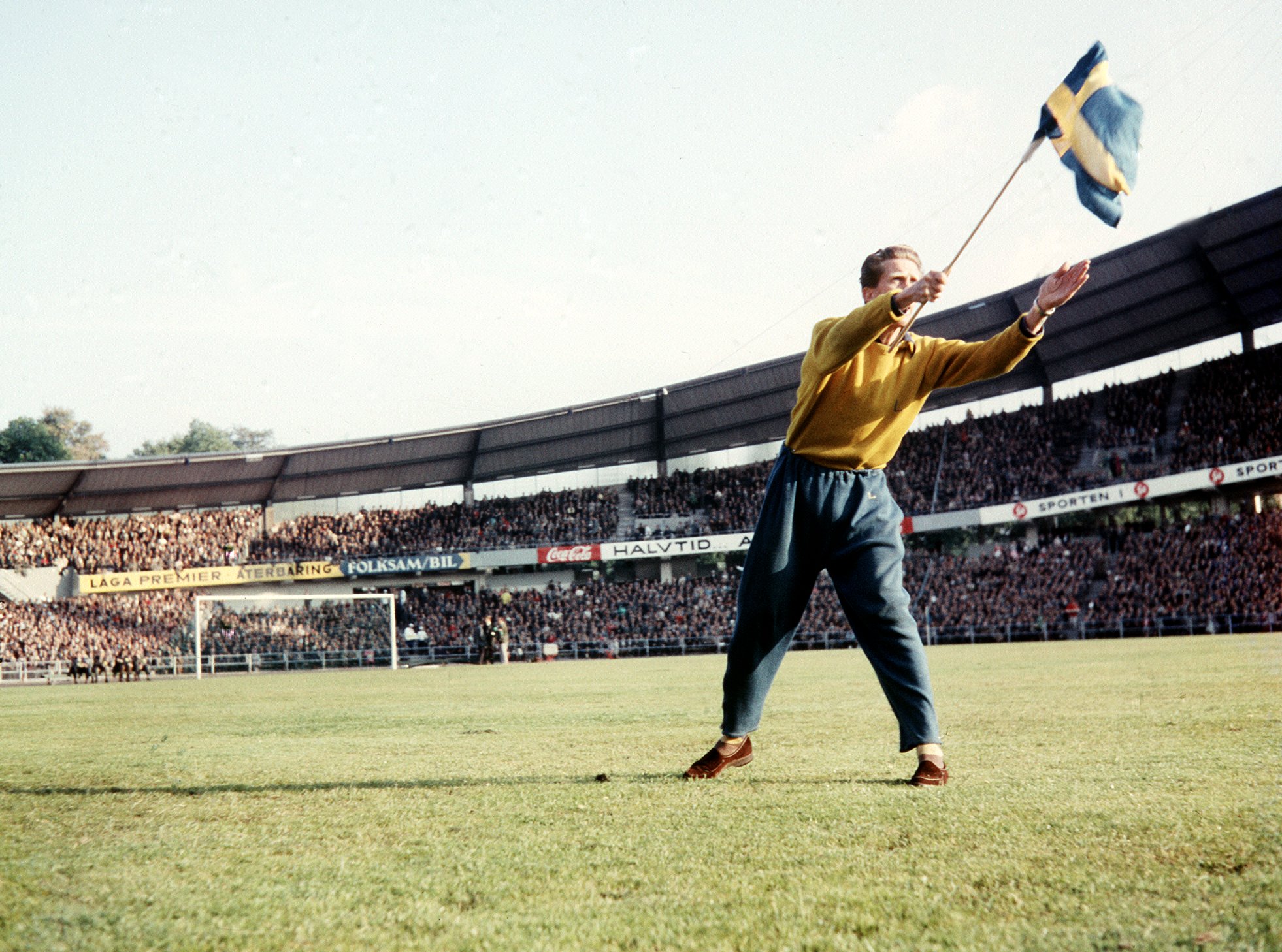 Schweder Fan-Einpeitscher vor dem WM-Halbfinale 1958 gegen Deutschland