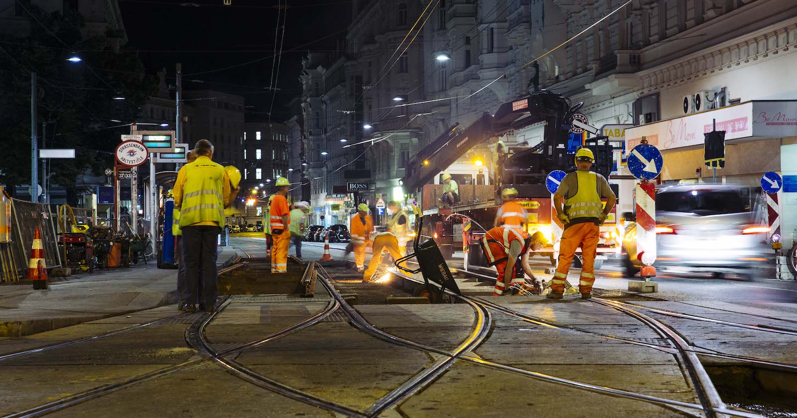 Gleisbauarbeiten in der Nacht | Credit: Stefan Diesner