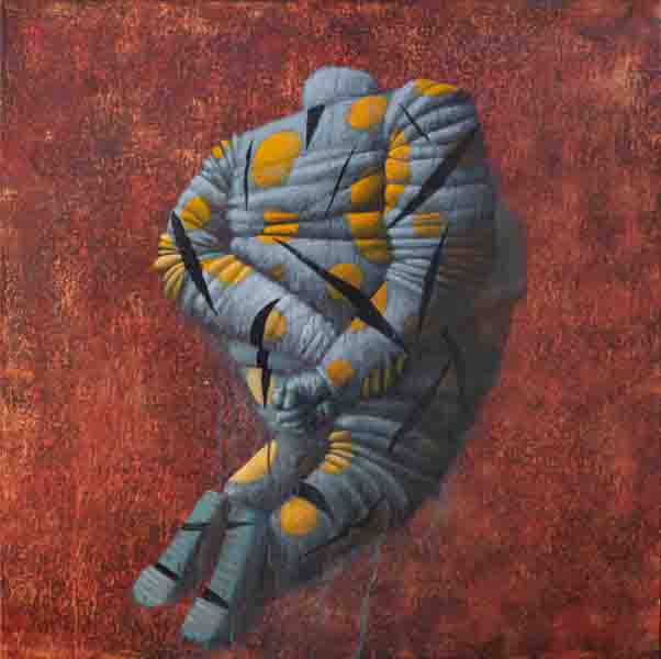 Michael Musyoka, "Time Servant IV", 2020, 96x96, Acryl auf Leinwand