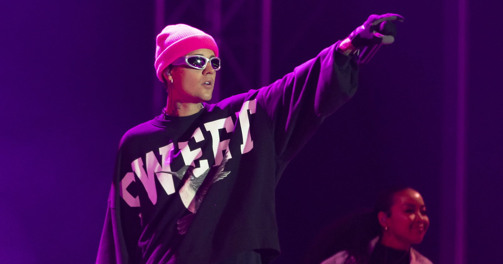 Popstar Justin Bieber auf der Bühne.