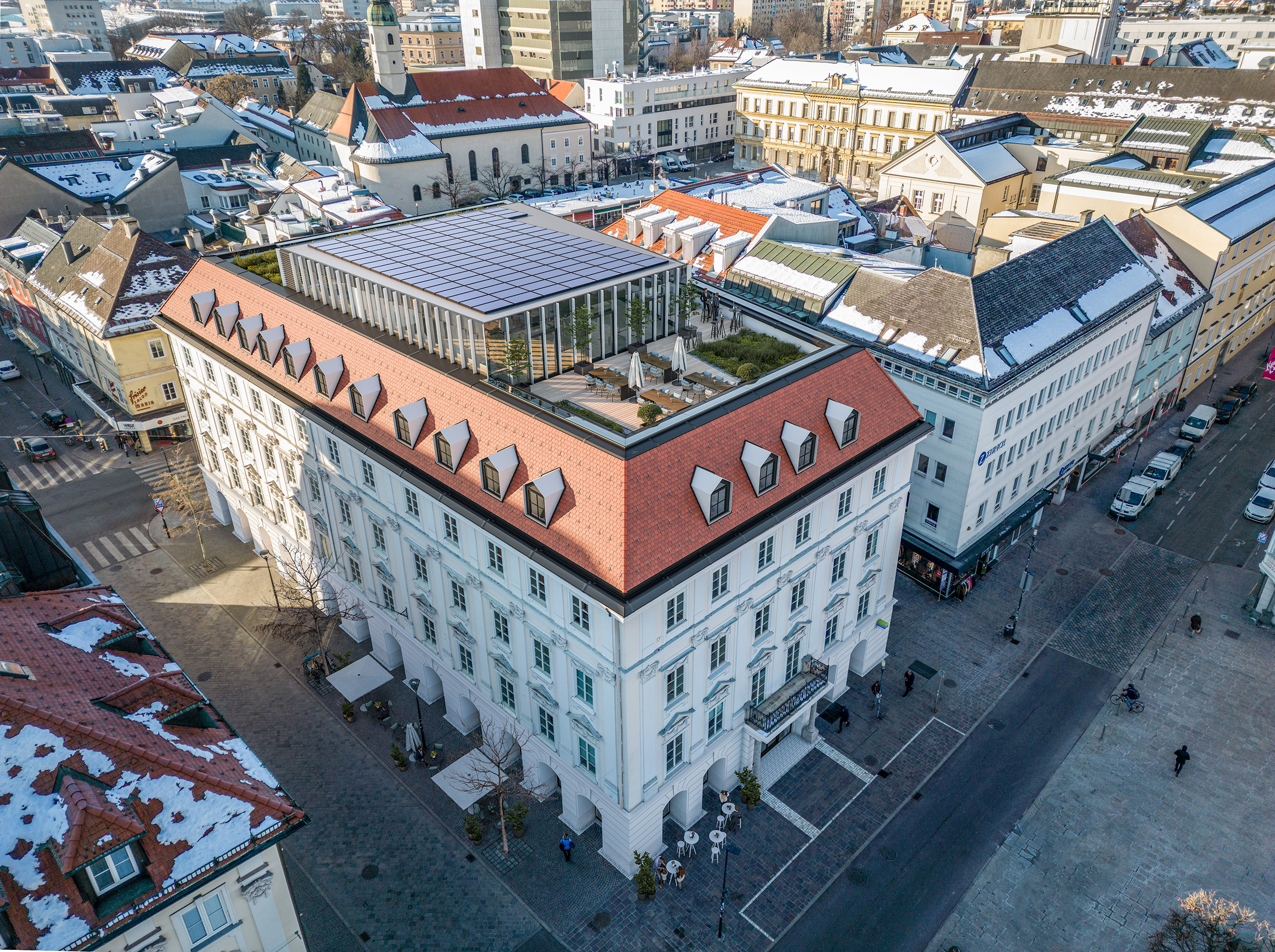 Entwurfsfoto der Firmenzentrale der Kärtner Sparkasse mit der angedachten Sky Bar