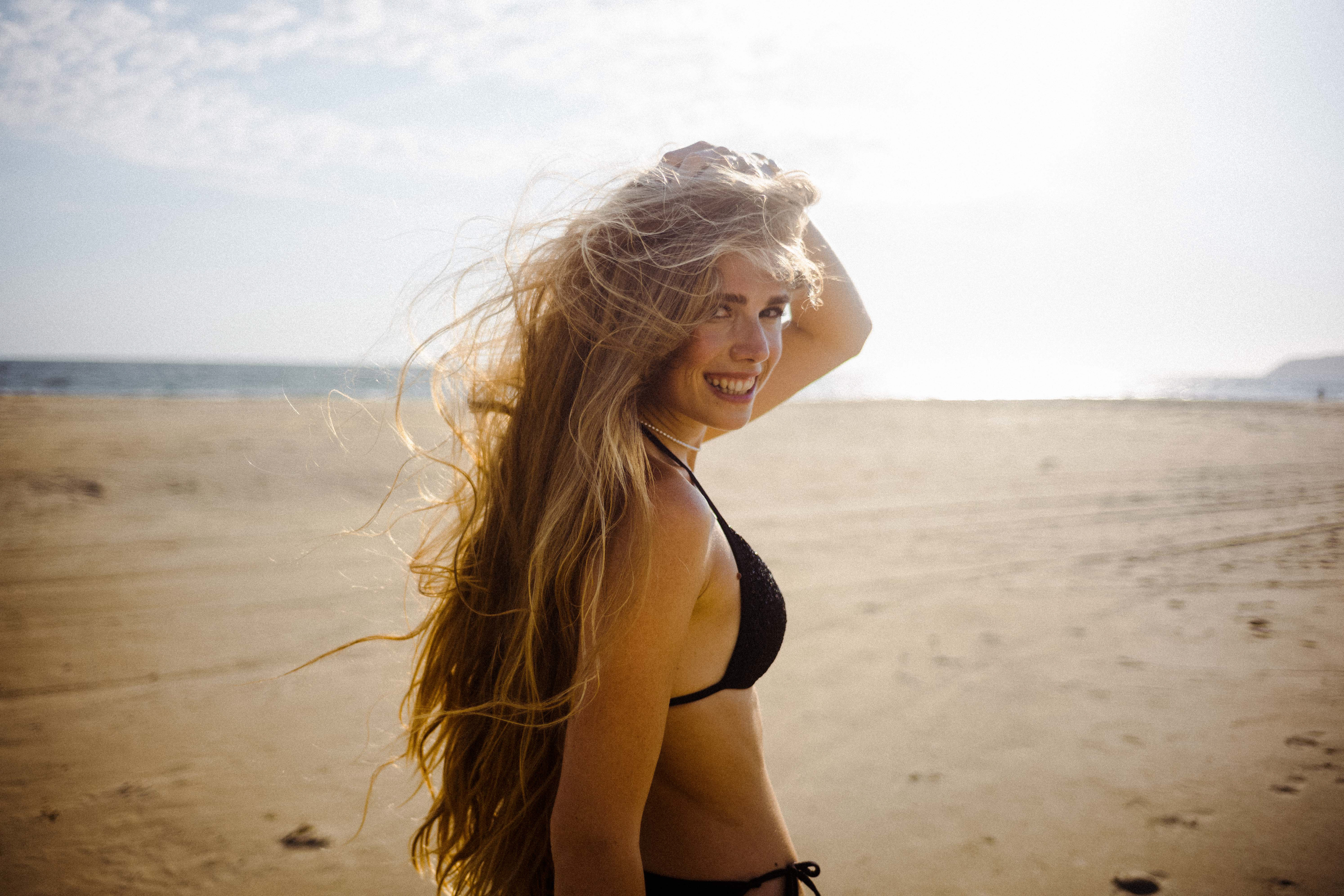 Anna Strigl am Strand