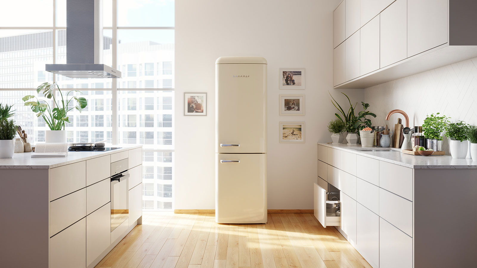 Retro-Kühlschrank im Stil der 1950er-Jahre in Champagne | Credit: Hisense Gorenje Austria GmbH