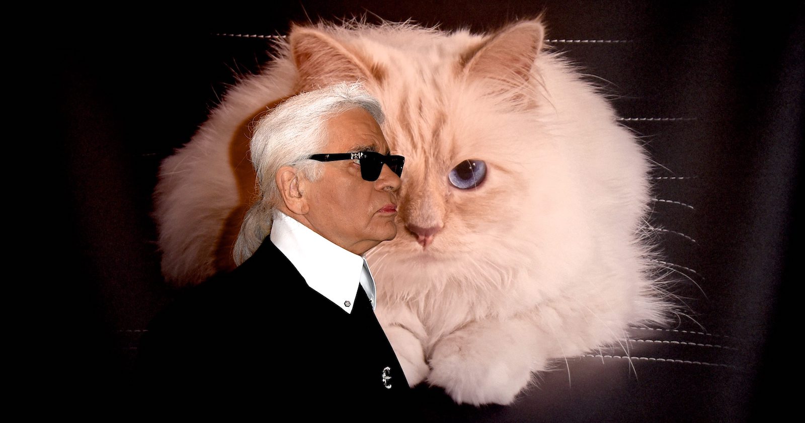 Karl Lagerfeld und seine Katze Choupette.