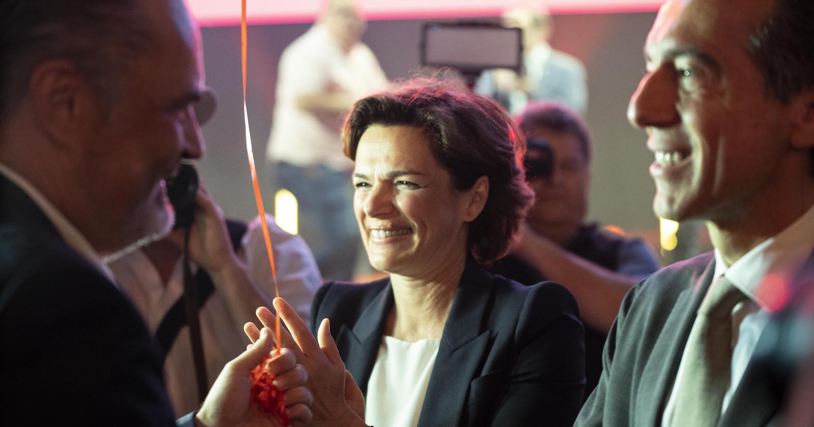 Doskozil, Rendi-Wagner und Kern bei einer Feier