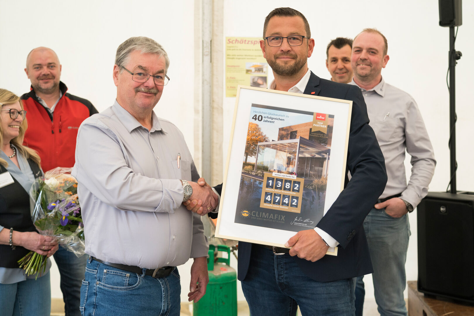 Gratulanten bei der 40-Jahr-Feier von Climafx