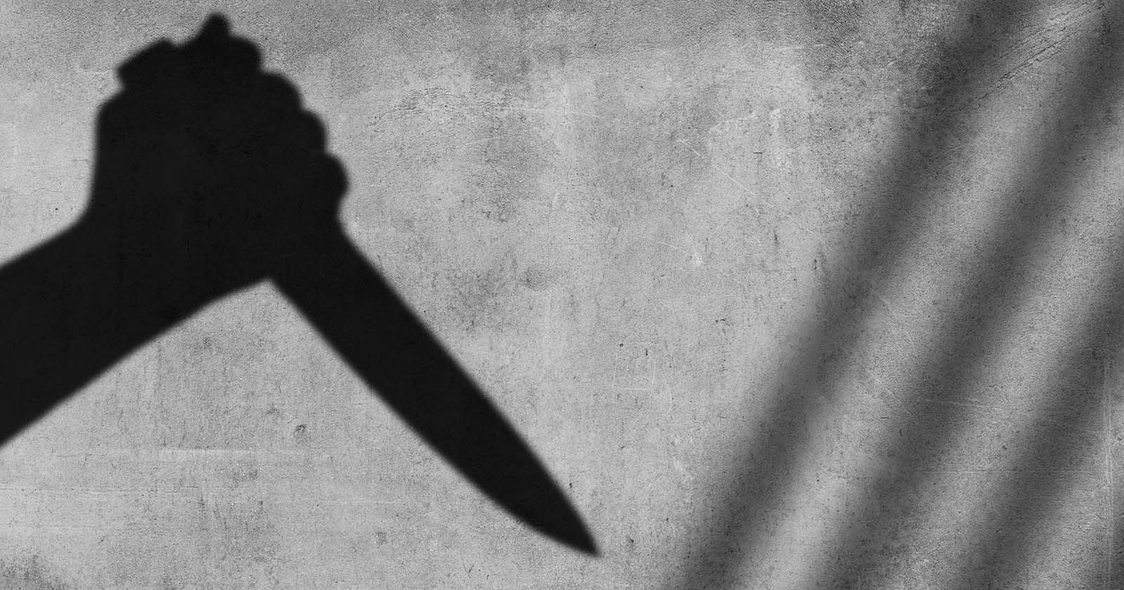 Schatten eines Messers auf einer Leinwand