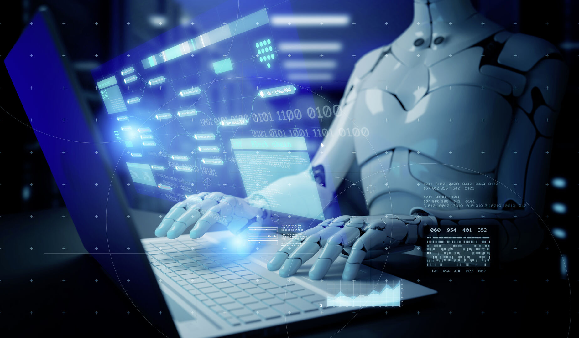 Roboter am Laptop