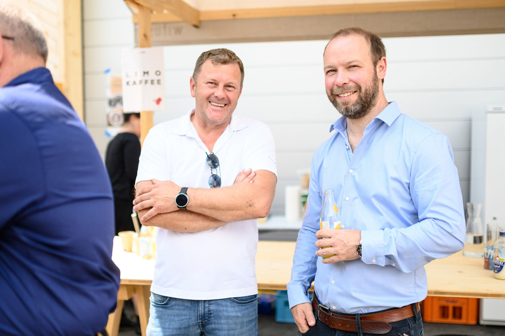 Michael Lässer und Matthias Kaufmann (Kaufmann Zimmerei und Tischlerei) (v. li.)