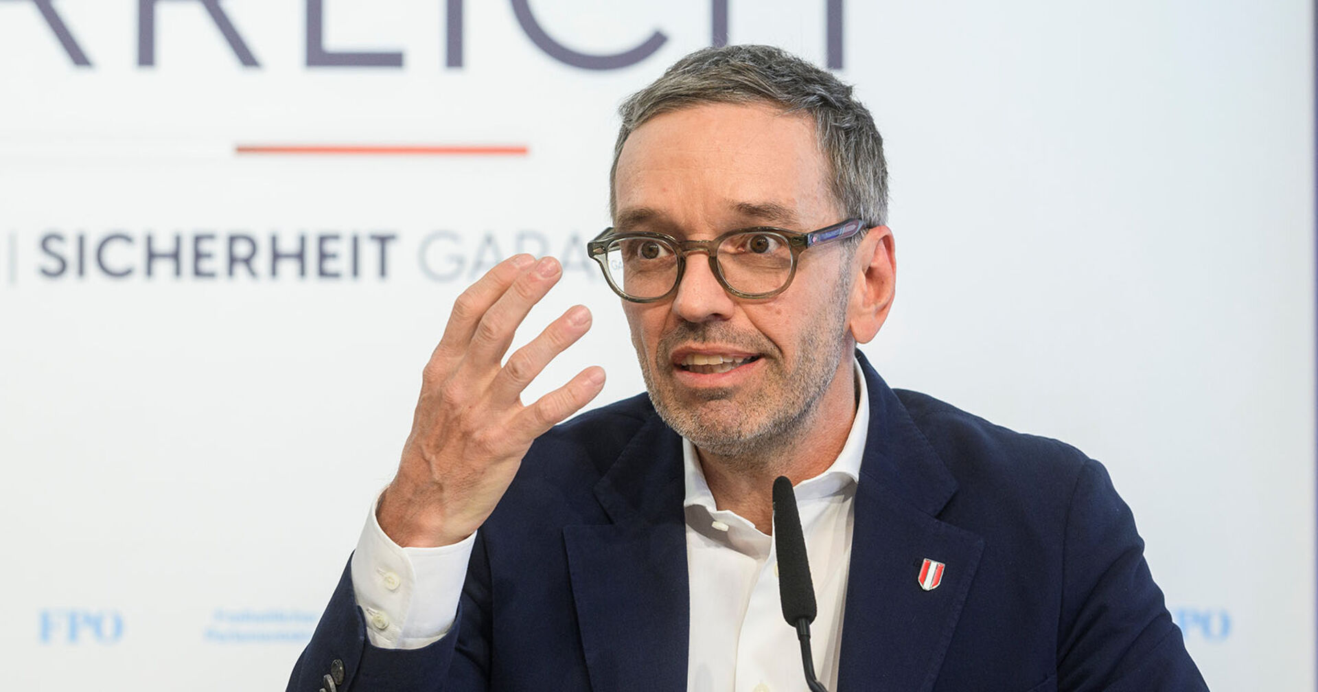 FPÖ-Klubobmann Herbert Kickl bei einer Pressekonferenz der FPÖ zu einem Massnahmenpaket fuer leistbares Wohnen