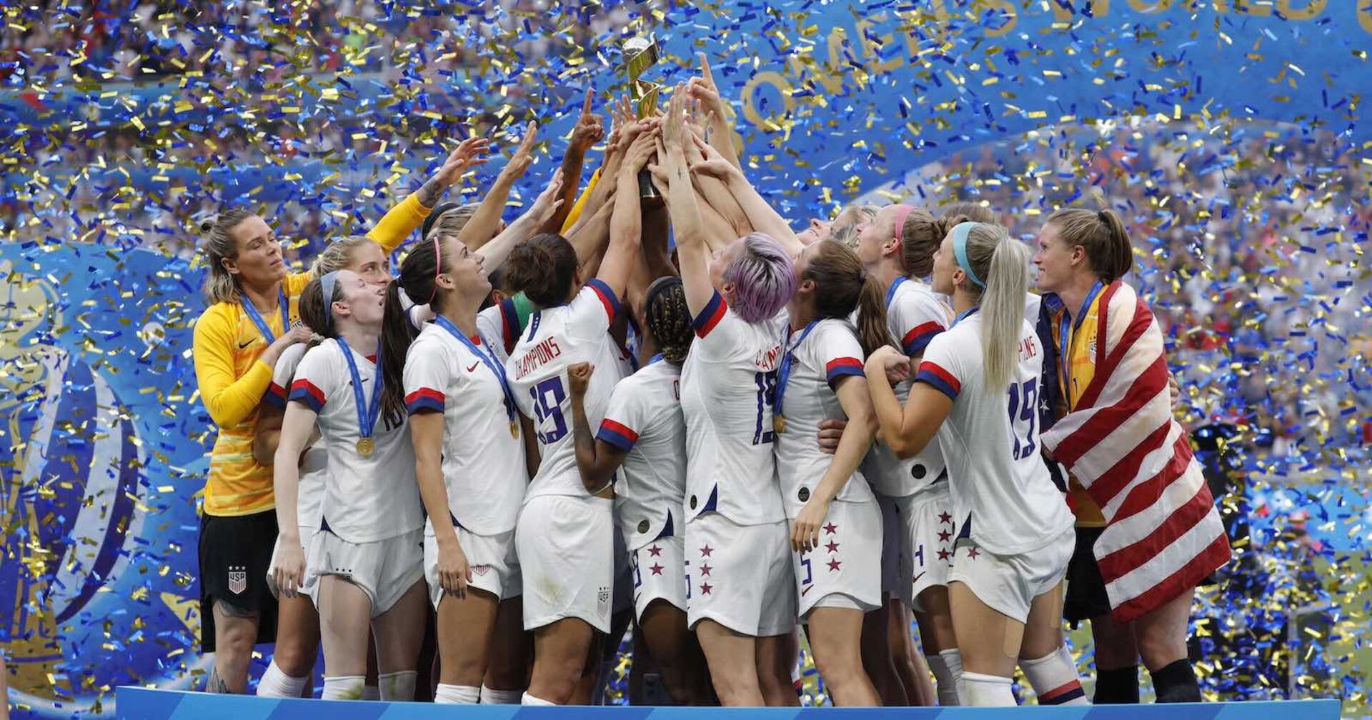 Die USA-Damen jubeln über den Weltmeister-Titel im Jahr 2019.