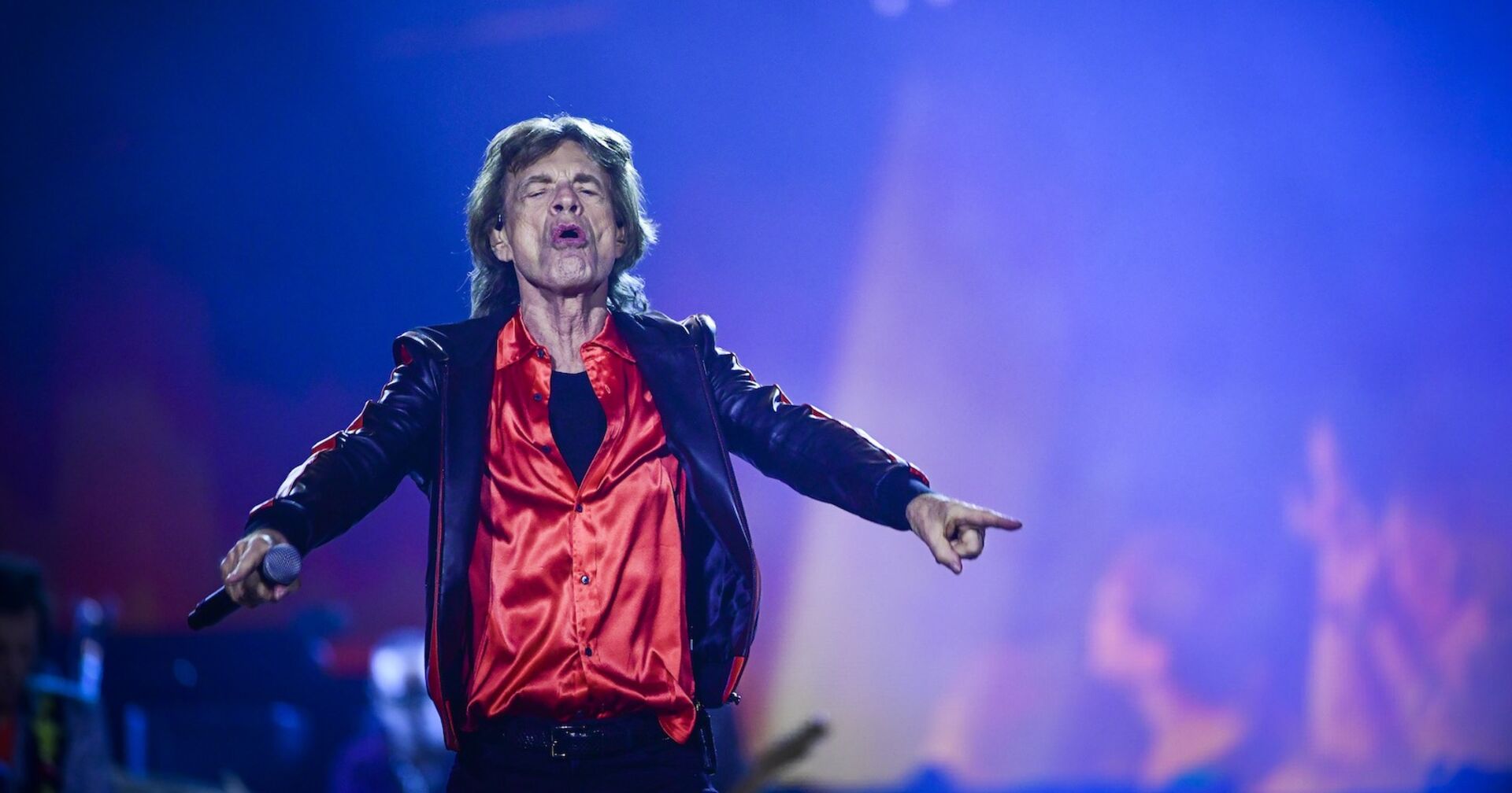 Mick Jagger auf der Bühne.