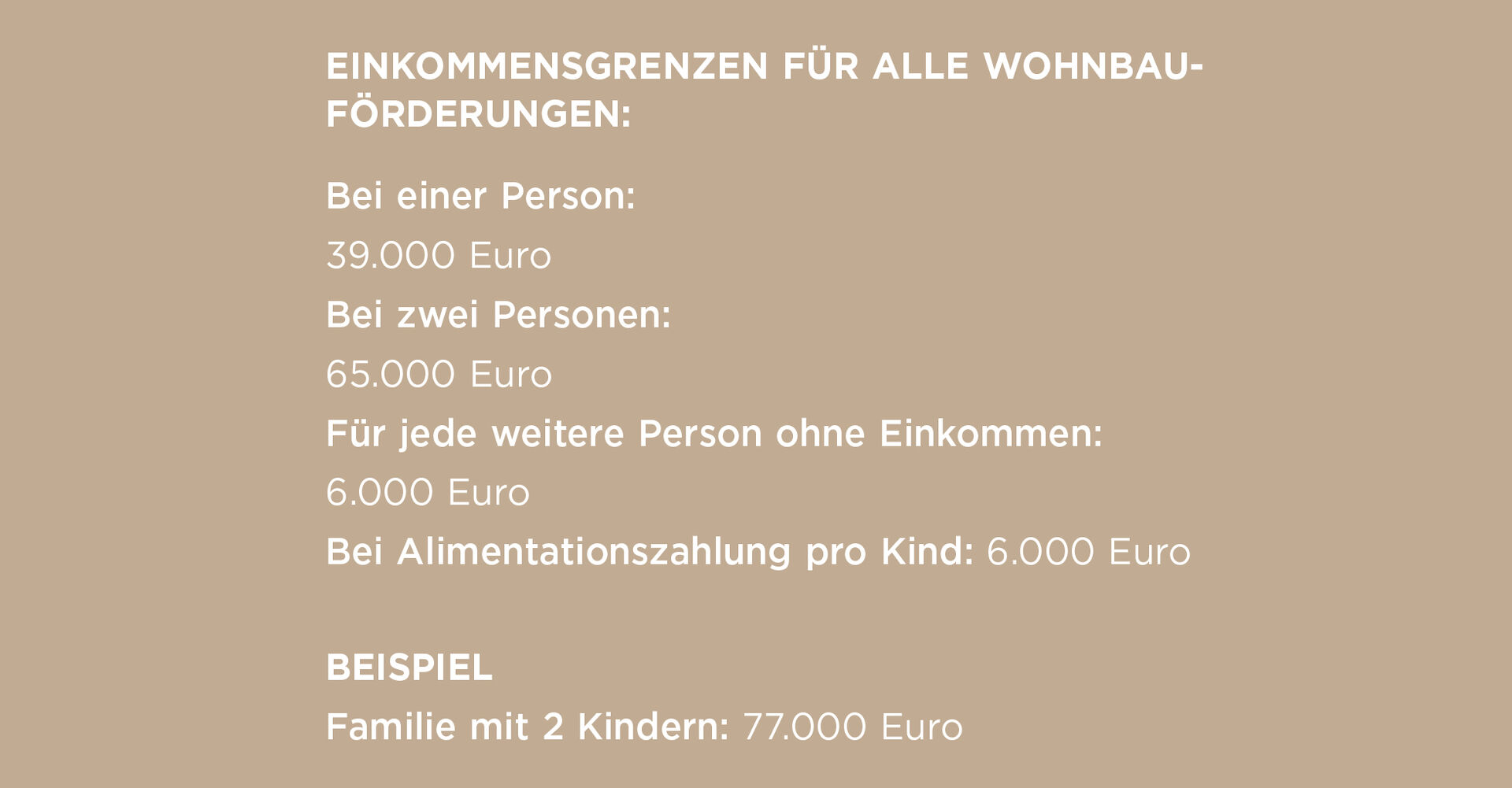 Einkommensgrenzen