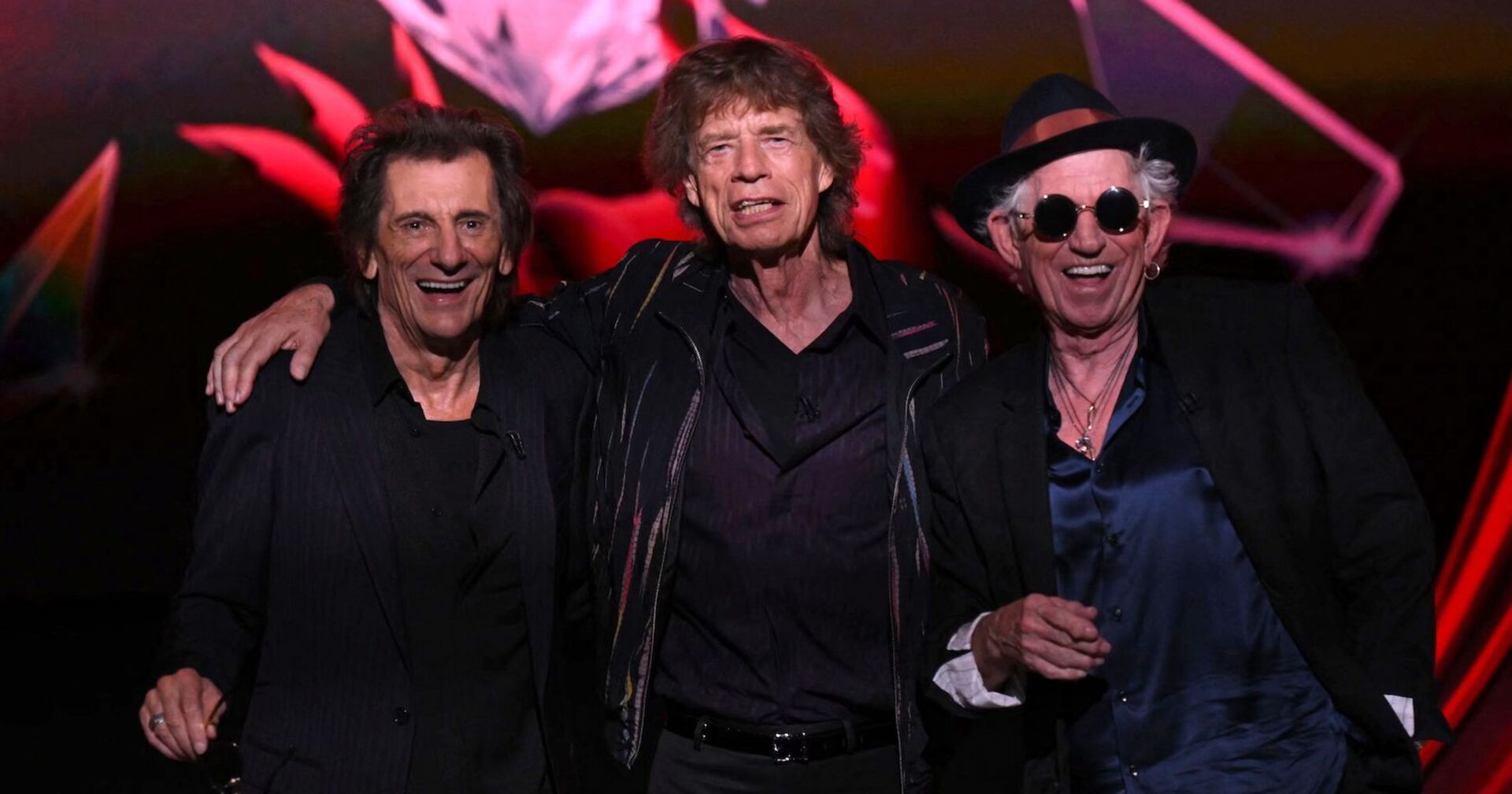 Ron Wood, Mick Jagger und Keith Richards in London.