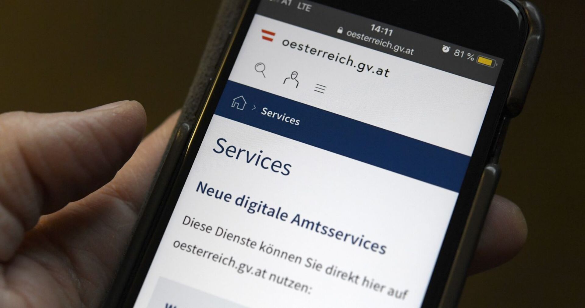 Das "Digitale Amt" auf einem Smartphone.