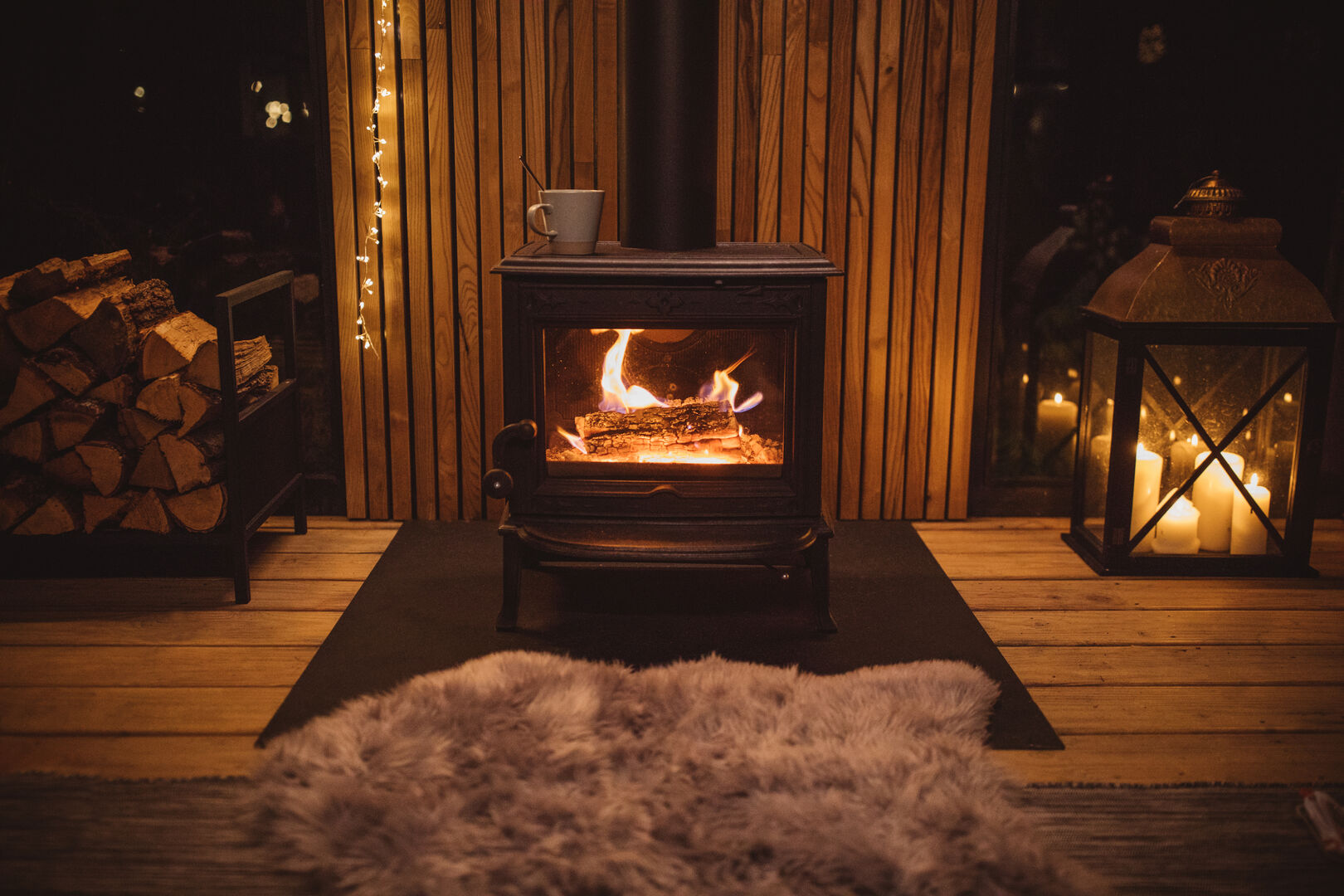 Kamin im Wohnzimmer