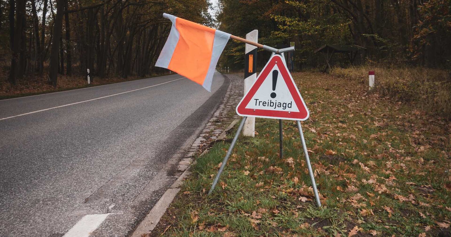 Hinweisschild "Treibjagd"