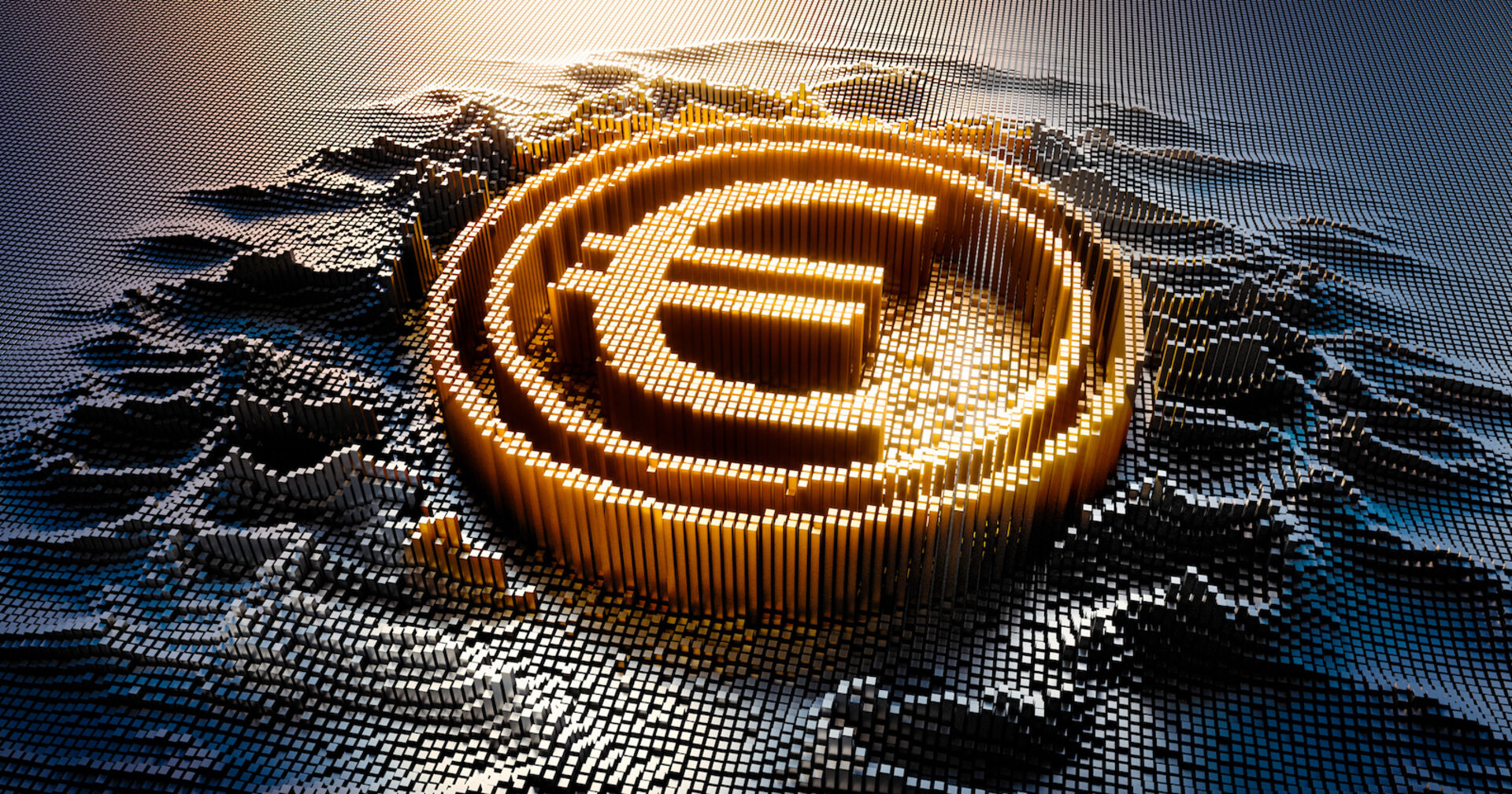 Grafisch generiertes Bild einer abstrakten Euro-Münze