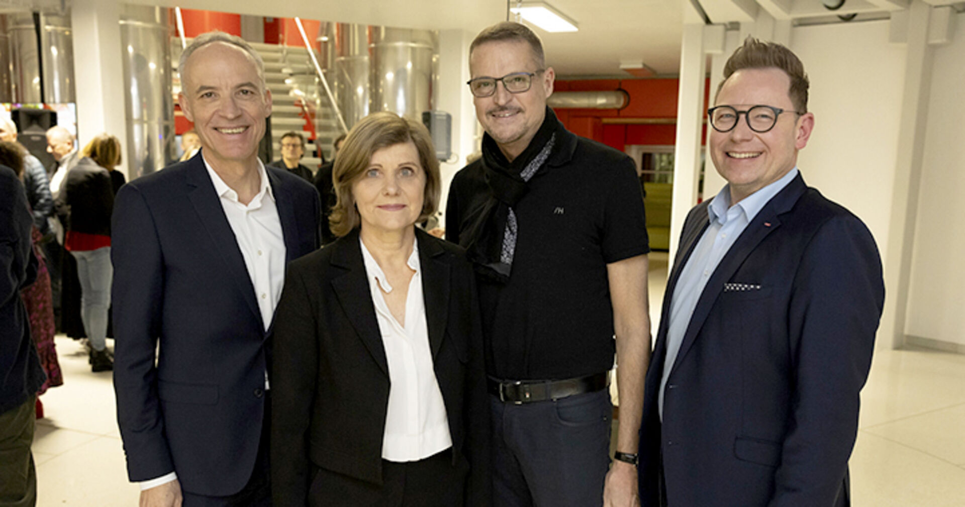 Alfrayr (ORF-Stiftungsrat), Barbara Schöbi-Fink (Kultur LR), Christian Bernhard (ehemaliger Kulturlandesraed Geismt), Markus Klement (Landesdirektor ORF VBG))