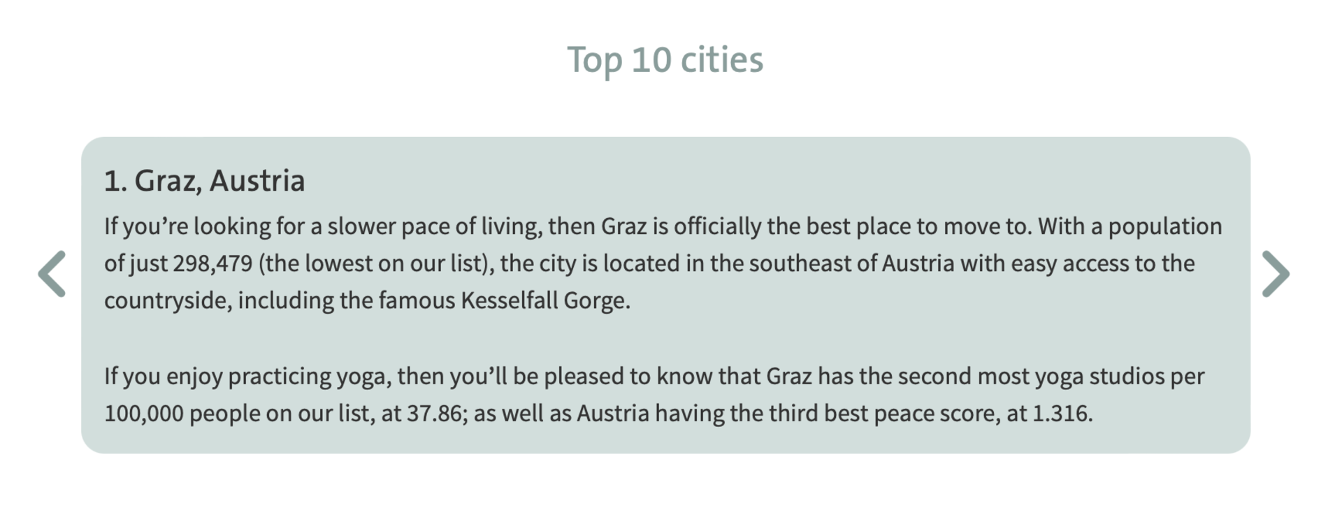 Ranking wählt Graz zur ruhigsten Stadt weltweit