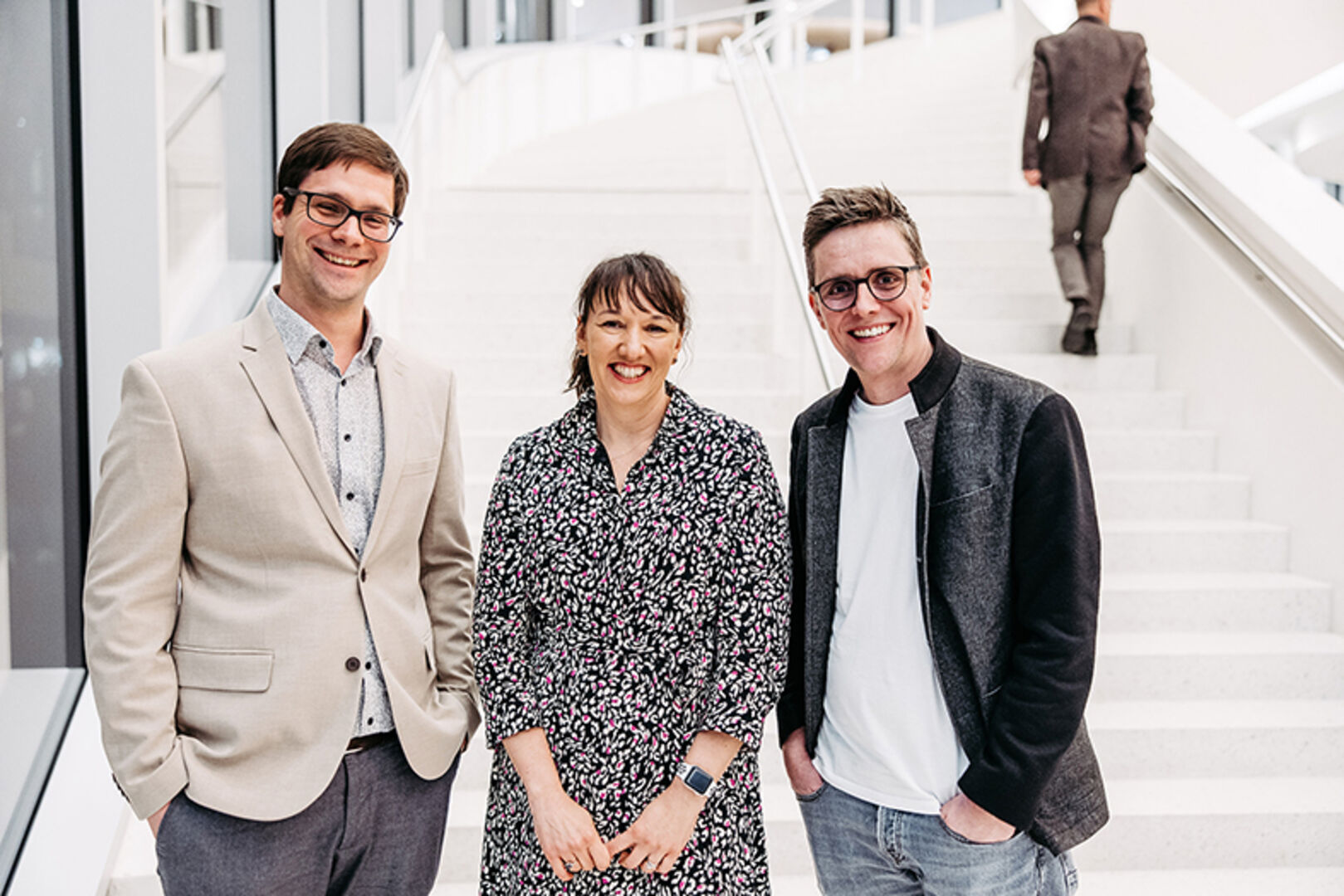 Bernhard Fäßler (illwerkeVKW), GF Kerstin Biedermann-Smith (Sparte Tourismus WKV) Georg Burtscher (Russ Media) (v. li.)