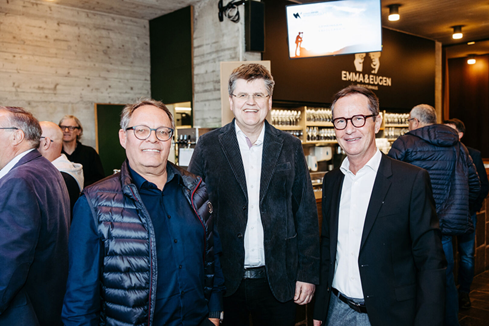 Christoph Gerster (Auto  Gerster), Bernhard Feigl (Glas Marte) und Guntram Mäser (Mäser Tischkultur) (v. li.)