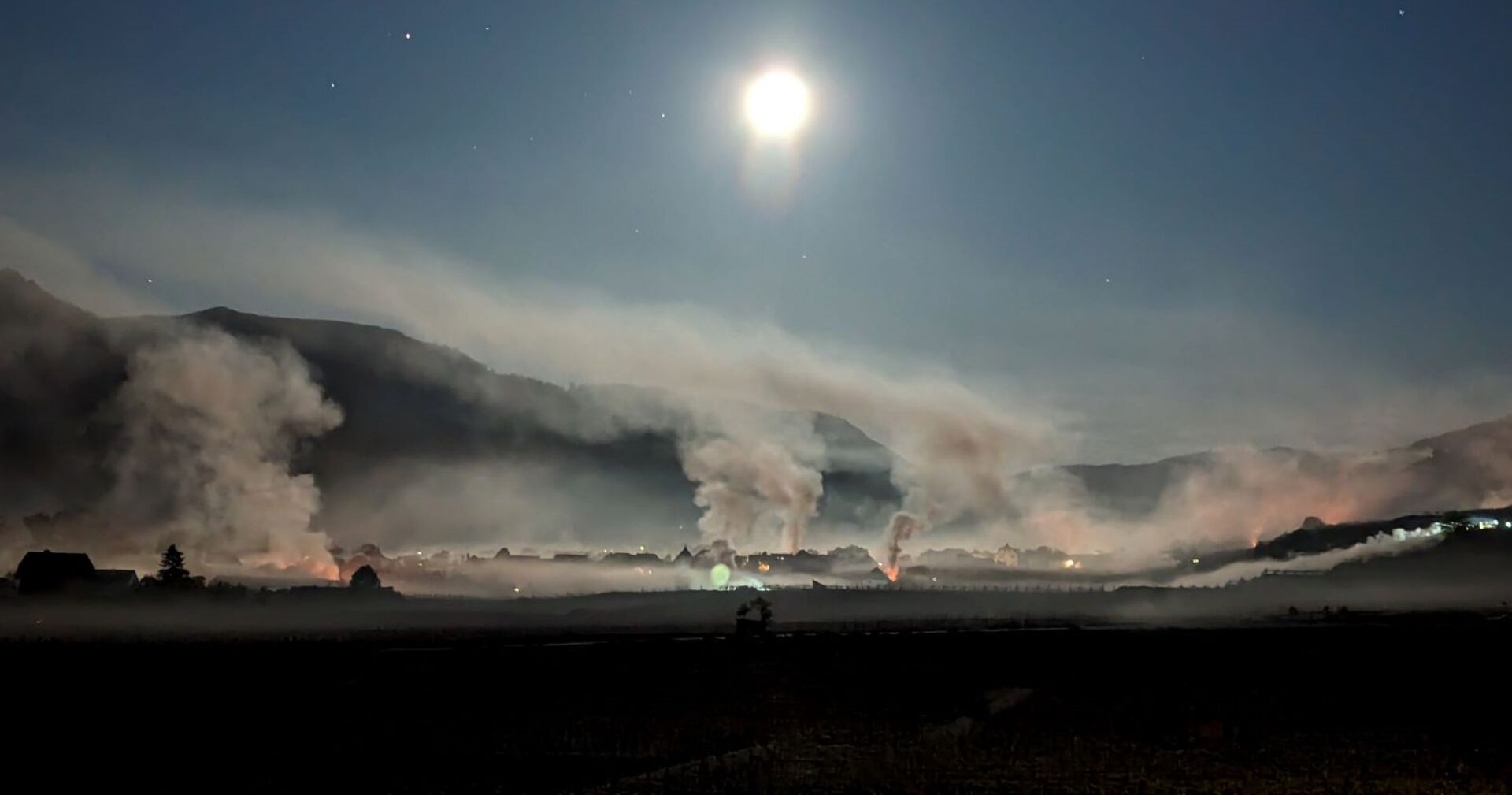 Frostfeuer in Niederösterreich.