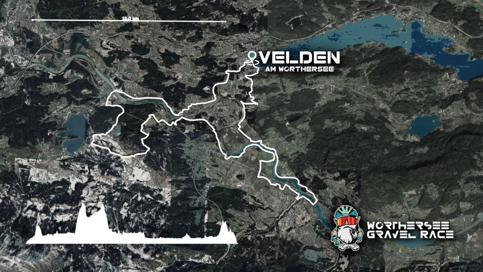 Illustration der Strecke des Wörthersee Gravel Race