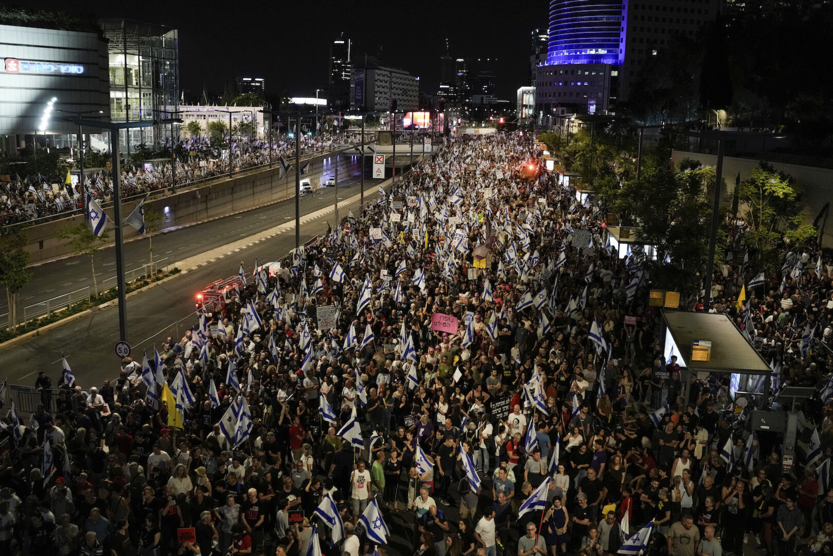 Tel Aviv, nacht, Demonstranten