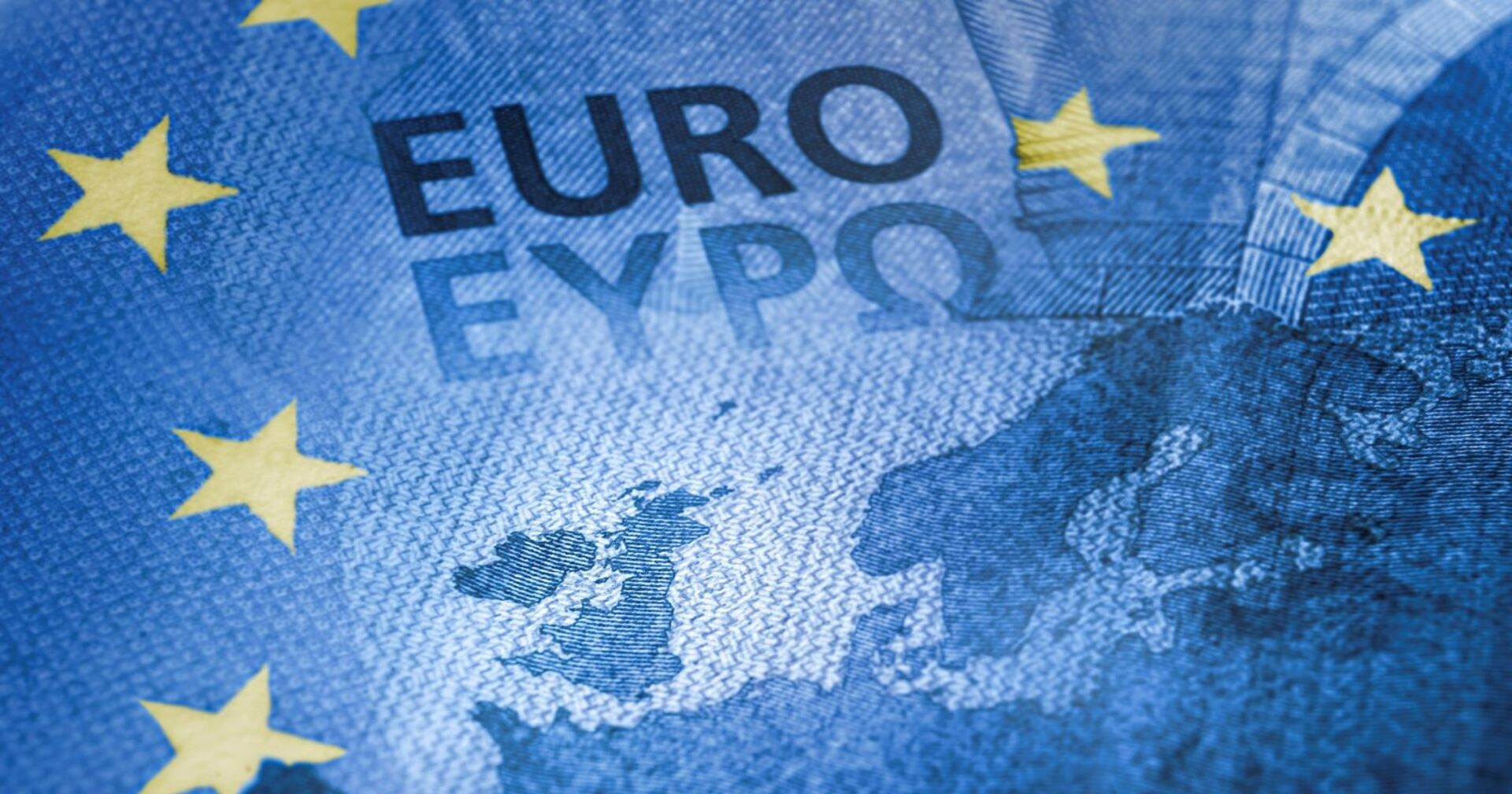 EU Flagge auf einem Geldschein