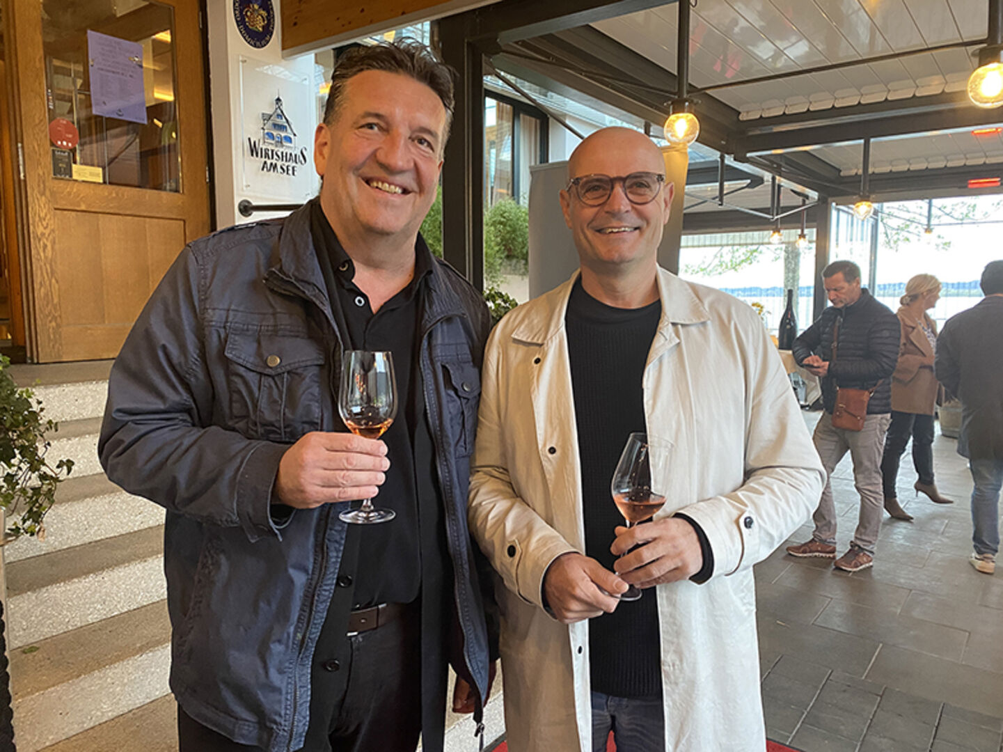 Christian Schmid (Schmid &amp;  Romagna Immo) und Martin Steiner (Kreispunkt Physiotherapie) (v. li.)