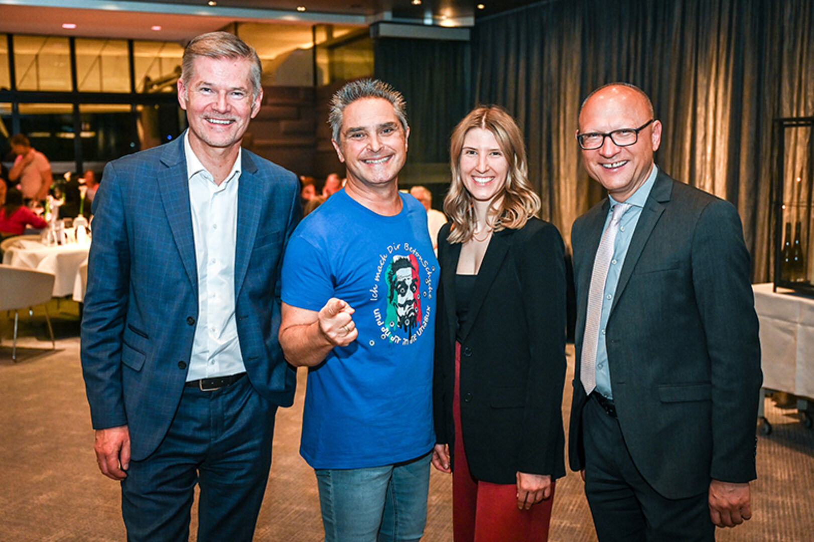 Falstaff Bregenz: Casino Direktor  Bernhard  Moosbrugger,  Comedian Roberto  Capitoni, Carina Wilhelmstätter (Marketing Casino) und Stefan Moosbrugger (Fal