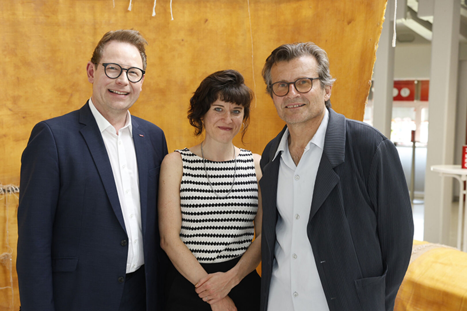 Markus Klement (Landesdirektor ORF Vorarlberg), Künstlerin Katharina Fitz und Ausstellungskurator Marbod Fritsch