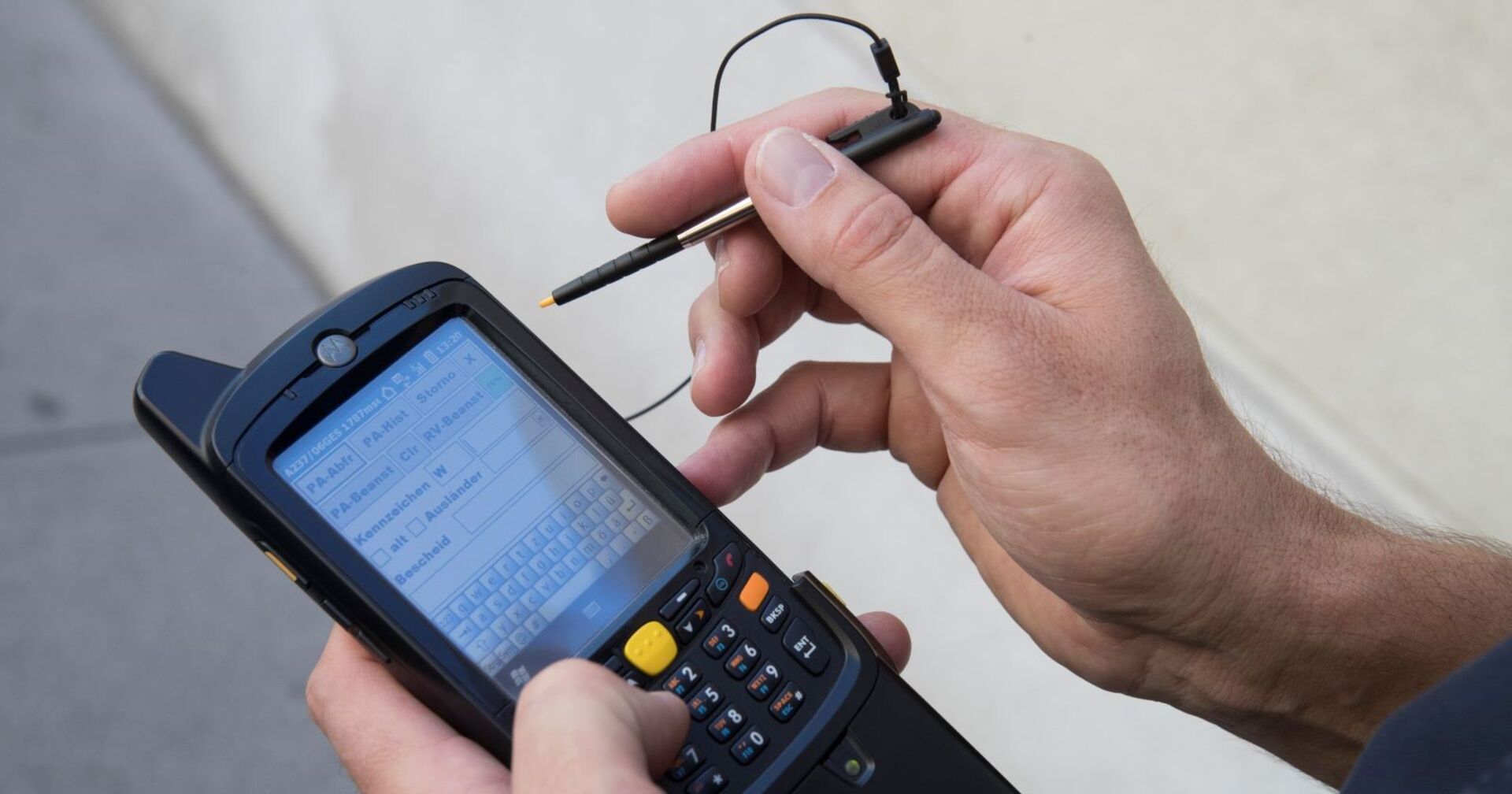 Elektronisches Eingabegerät der Wiener Parkraumüberwachung