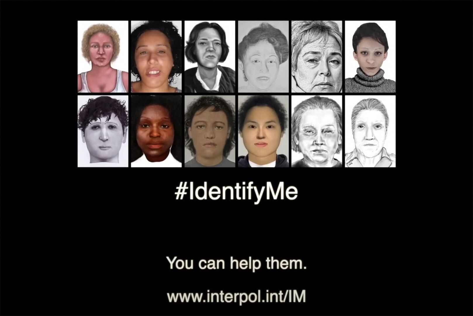 Gesichtsrekonstruktionen in "Identify me" von Interpol.