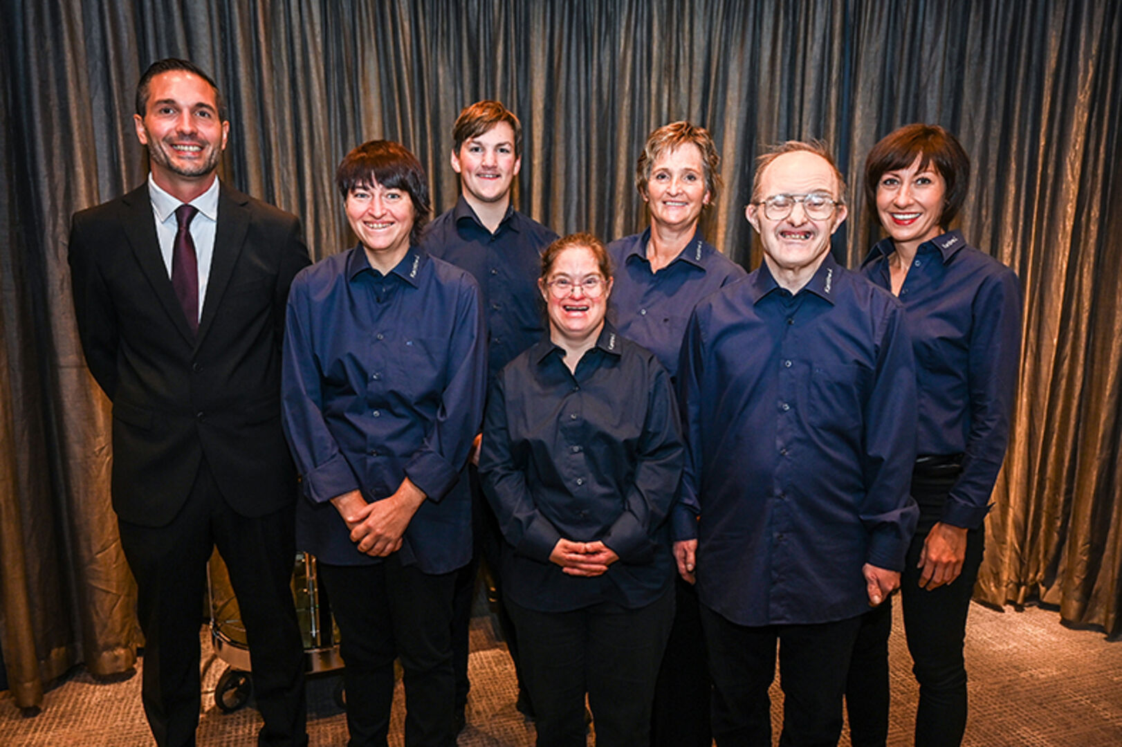 Kantine.L Service-Team: Georg Eberharter, Eveline Salcher, Mathias Köchle, Anita Decker, Marika  Robosch, Peter Tihany-Meitinger und Karin Werner
