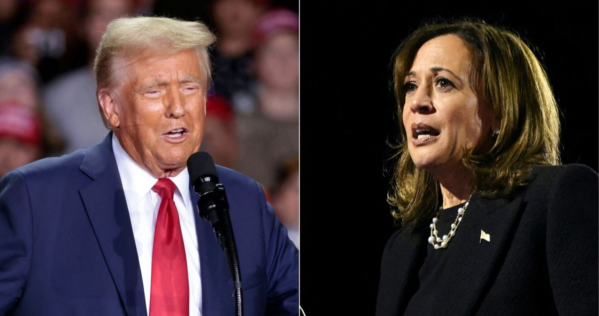 Prognosen hatten ein Kopf-an-Kopf-Rennen zwischen Donald Trump und Kamala Harris vorausgesagt.