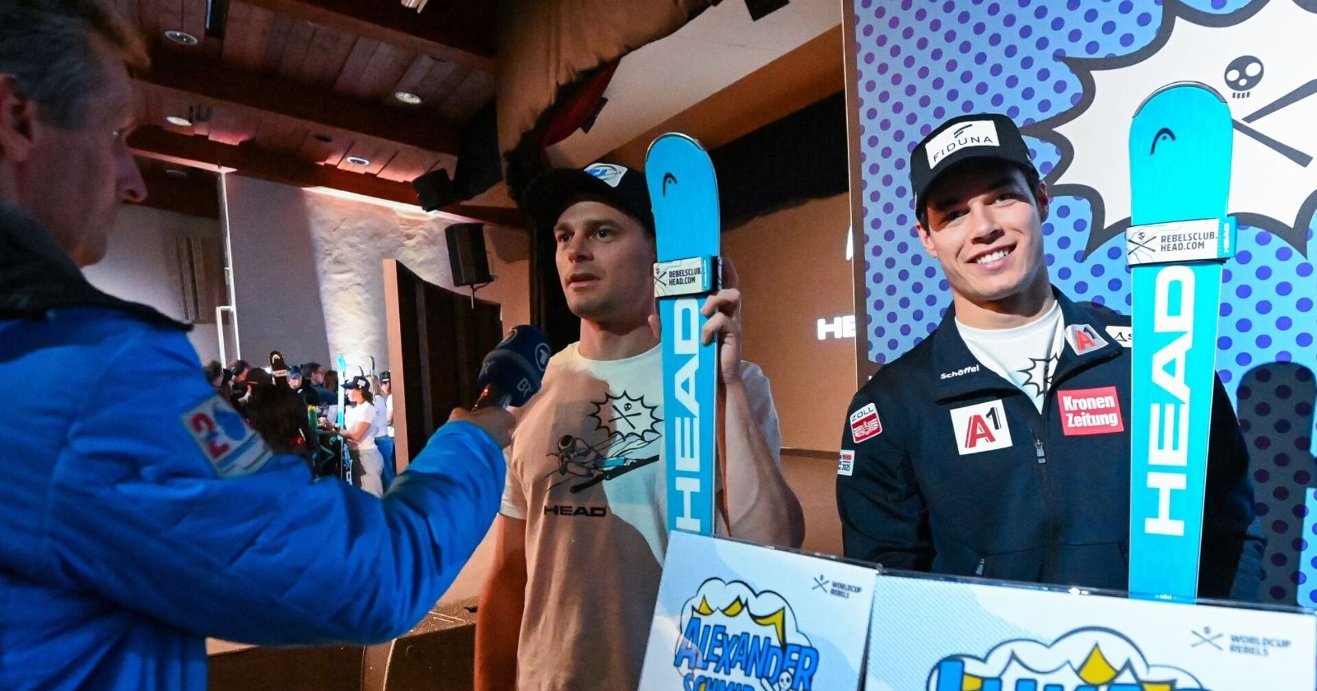 Alexander Schmid und Lukas Feurstein bei einem Pressetermin