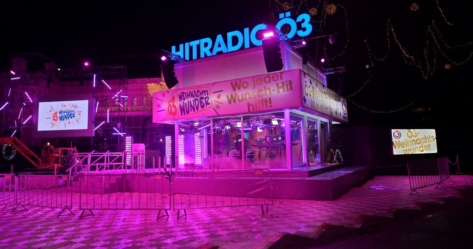 Glasstudio des Ö3-Weihnachtswunders.