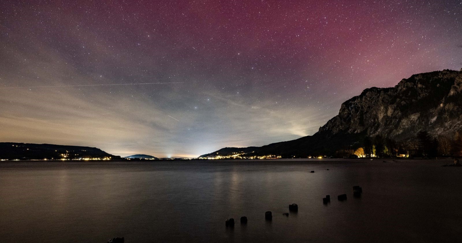 Die Polarlichter waren auch am Attersee gut sichtbar.